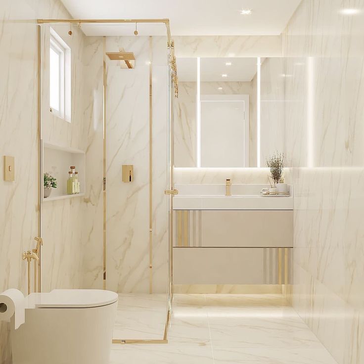 Bespoke Stone Vanity Washroom featuring Freestanding Soak Tub & Niches #55